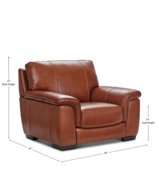 Cobbie Leather 46" Chair, Macy's Exclusive 