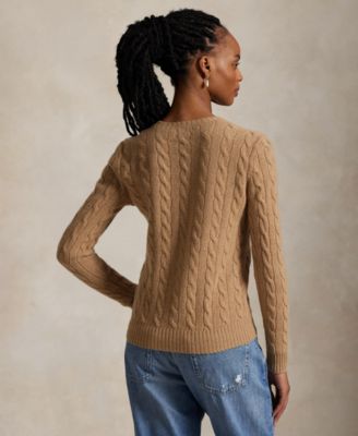 Women's Cable Wool-Cashmere Crewneck Sweater