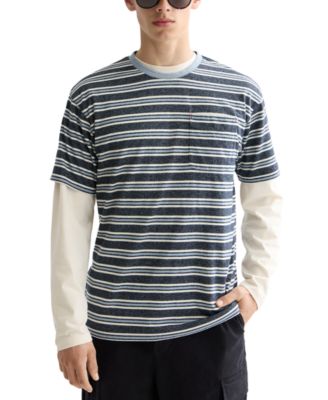 SCOTCH & SODA - Men's Relaxed Fit Short Sleeve Striped Yarn-Dyed Crewneck T-Shirt