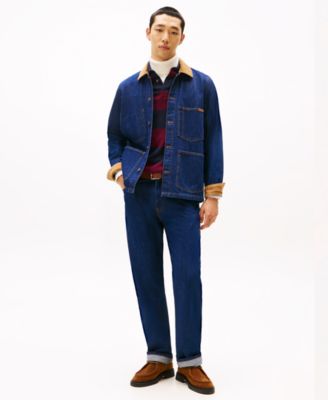 Men's Indigo Denim Cord Trim Chore Jacket