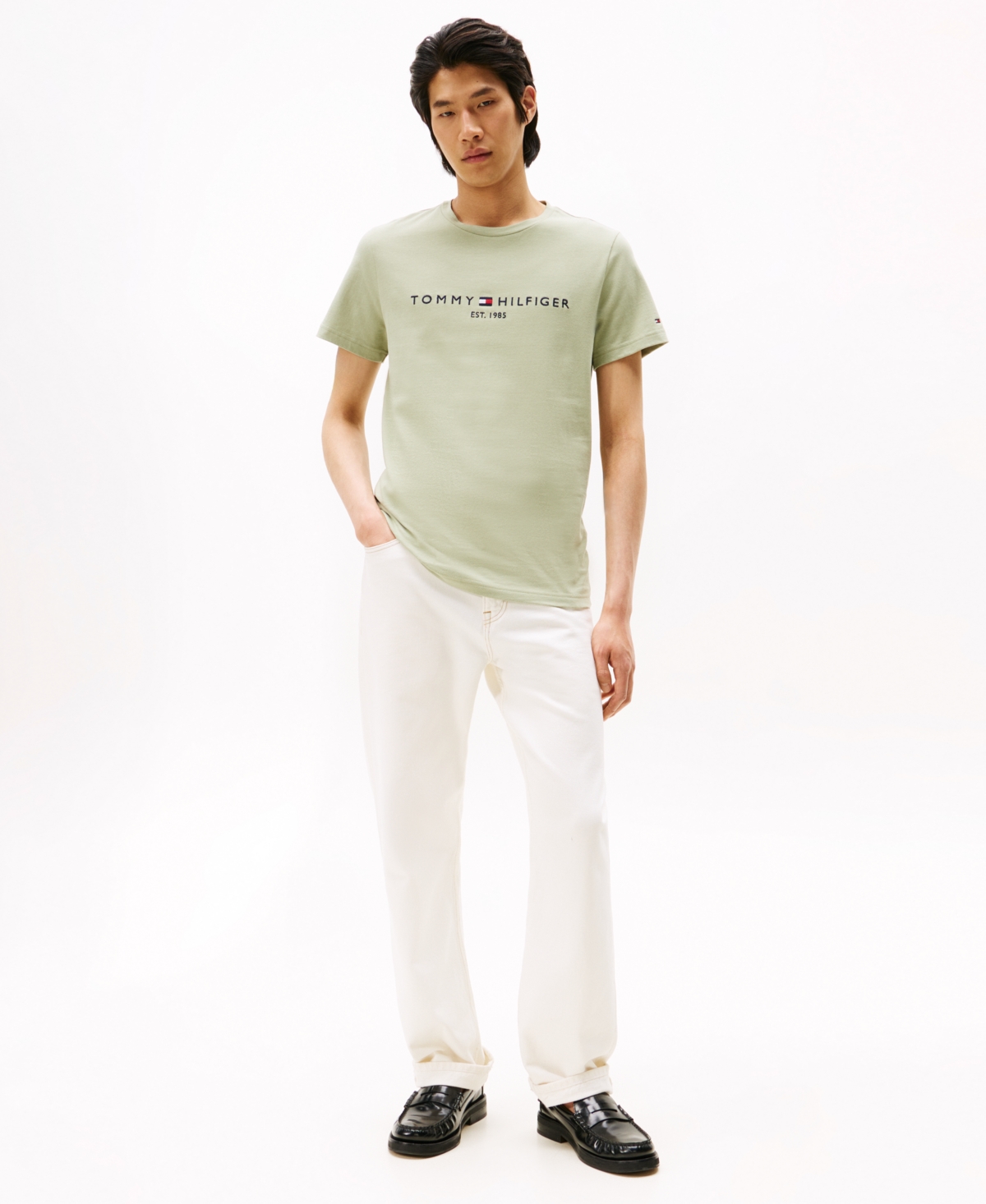 Tommy Hilfiger Men's Embroidered Logo Slim-fit Crewneck T-shirt