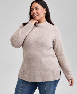 Trendy Plus Size Mock-Neck Sweater, Macy's Exclusive 