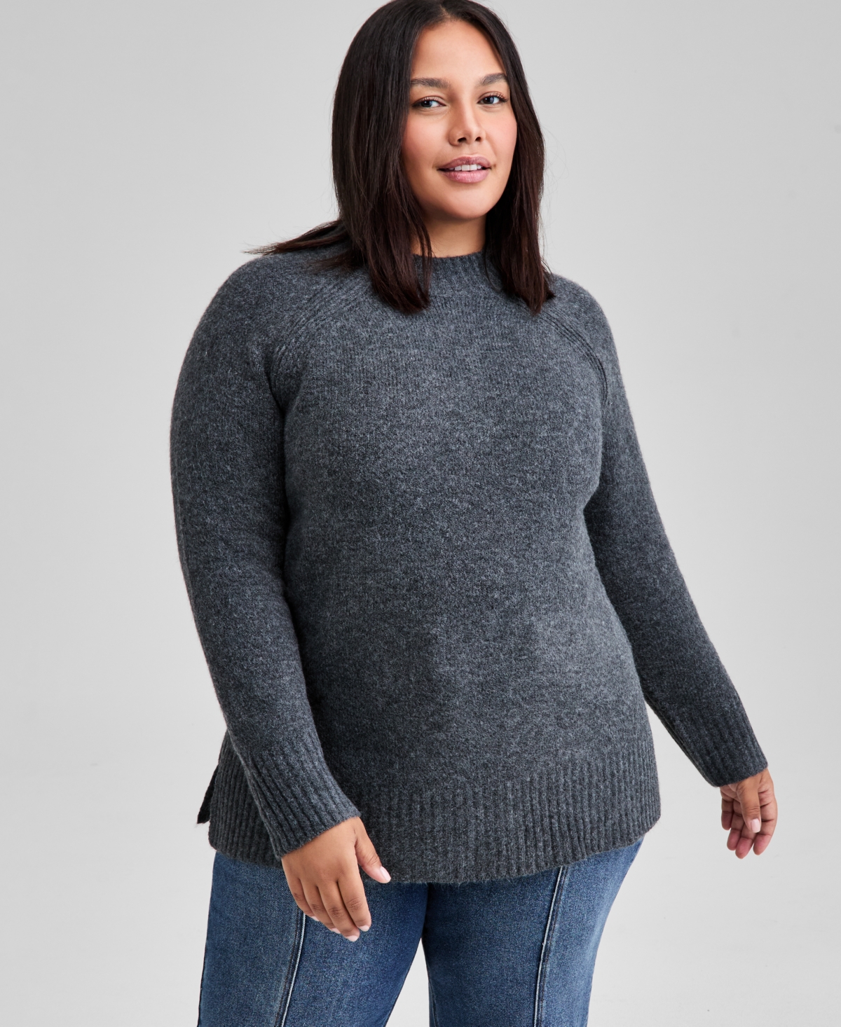 And Now This Trendy Plus Mock-Neck Sweater, Macy's Exclusive