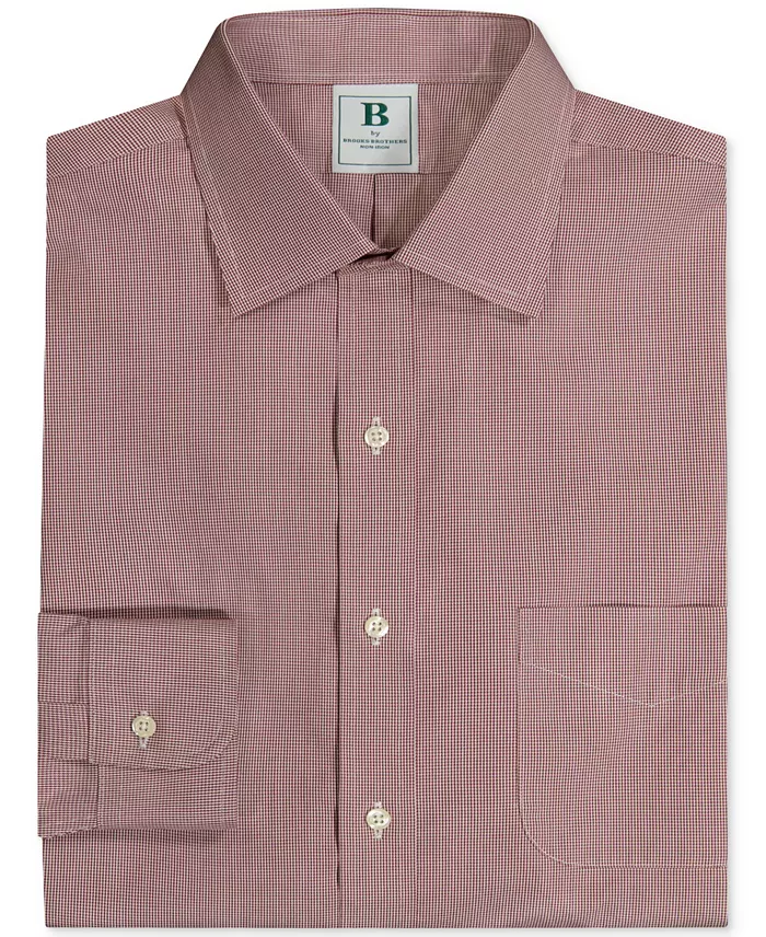 Men's Regular-Fit Spread Collar Micro-Houndstooth Dress Shirt - thumbnail 4