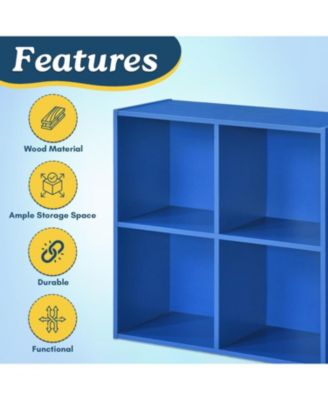 George 4-Cube Children's Bookcase, Kids Toy Storage Shelf Organizer for Playroom, Bedroom, Nursery School