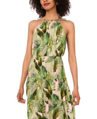 Women's Printed Halter A-Line Dress