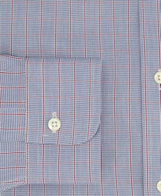 Brooks Brothers Men's Regular-Fit Spread Collar Grid Check Dress Shirt