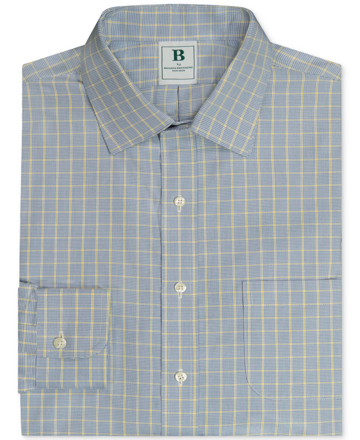 Men's Regular-Fit Navy Check Dress Shirt