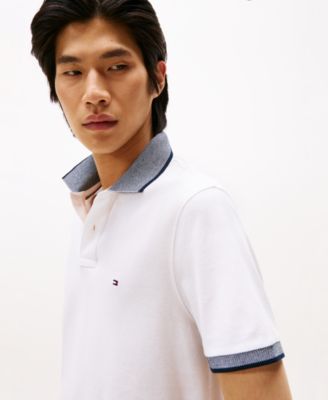 Men's Regular-Fit Tipped Linen Polo Shirt 