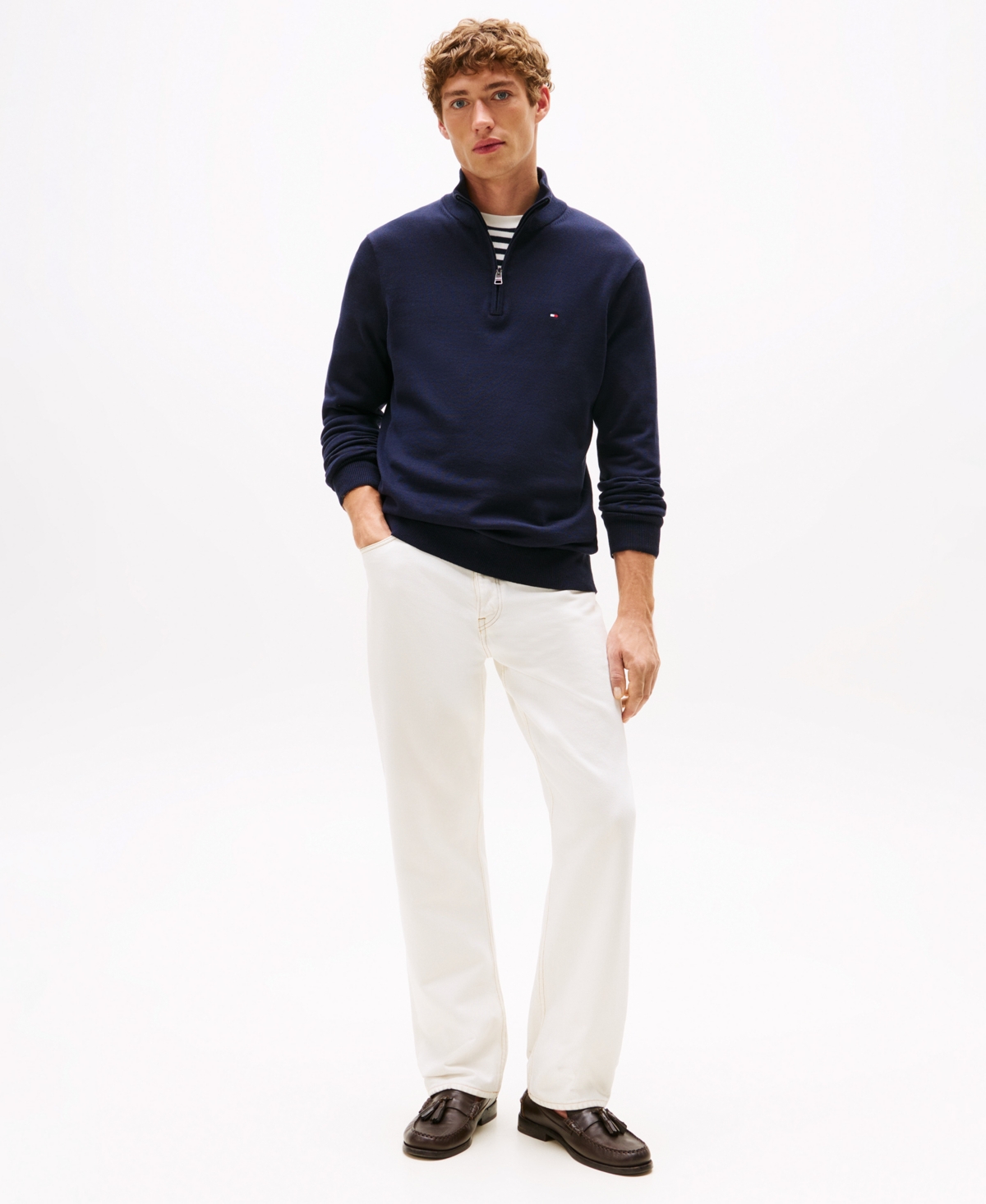 Tommy Hilfiger Men's Essential Quarter-Zip Pullover Knit Sweater