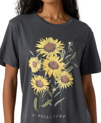 Juniors' Botanic Blossom Graphic Cotton T-Shirt 