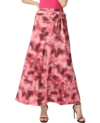 Women's Belted Pull On Maxi Skirt