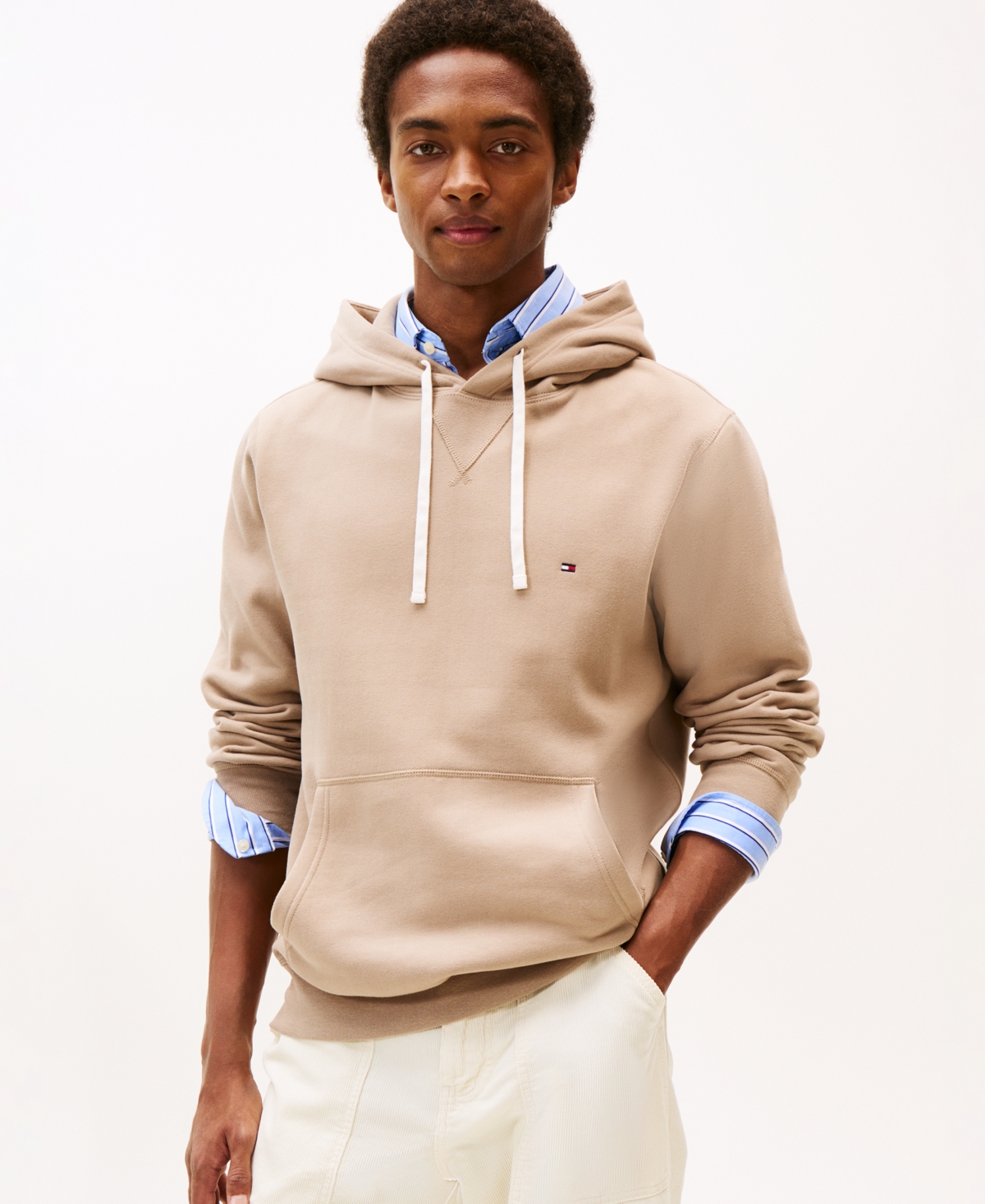 Tommy Hilfiger Men's Essential Fleece Hoodie In Neutral