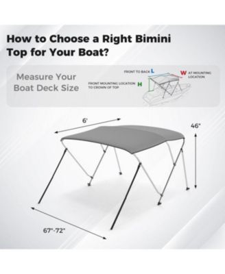 3-Bow/4-Bow Boat Bimini Top Sun Shade Boat Canopy with Storage Boot