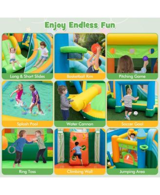 Inflatable Water Slide Kids Blow up Water Park with Climbing Wall Blower Included