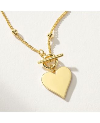 14k Gold-Plated Touch of Love Heart Necklace, 16" + 2" extender
