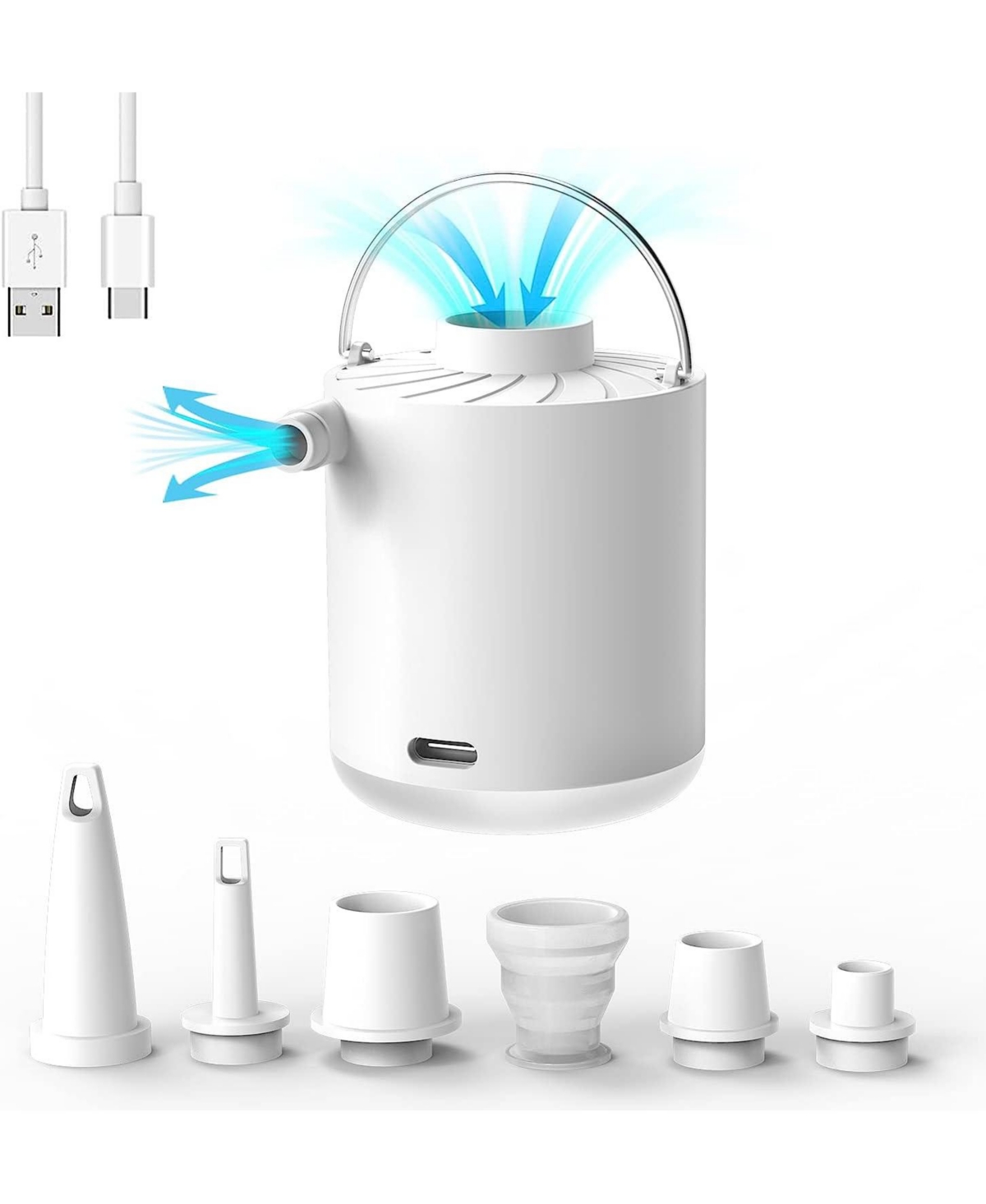 Inflate It- Travel Air Pump With Flashlight - White