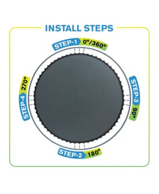 Trampoline Replacement Mat with Sturdy 72 V-Rings - Compatible w/ 12ft Round Frame & 5.5" Springs - Ultra Durable PP Mat w/ High Elasticity