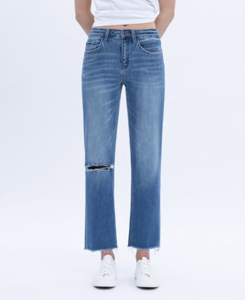 Женские джинсы Flying Monkey Mid Rise Crop Straight, цвет: Синий