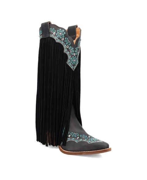 Женские ботинки Dingo Tequila Sunrise Suede Boot, цвет: Чёрный