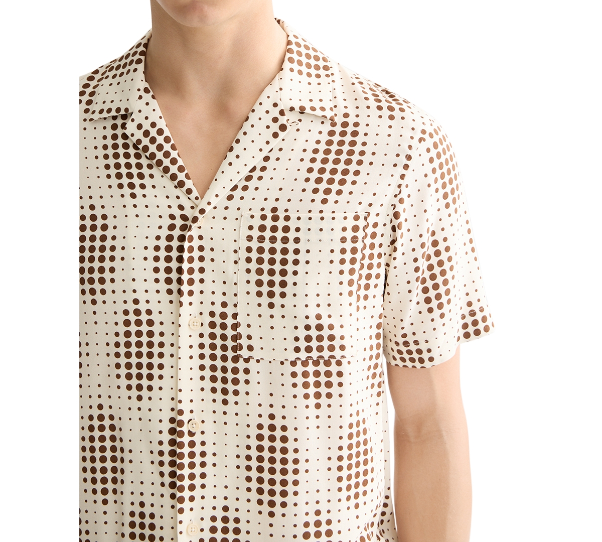 Scotch & Soda Men's Relaxed Fit Short Sleeve Printed Button-Front Camp Shirt