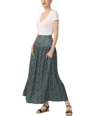 Women's Tiered Pull On Maxi Skirt