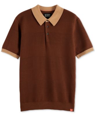 Men's Short Sleeve Tone-on-Tone Polo Shirt