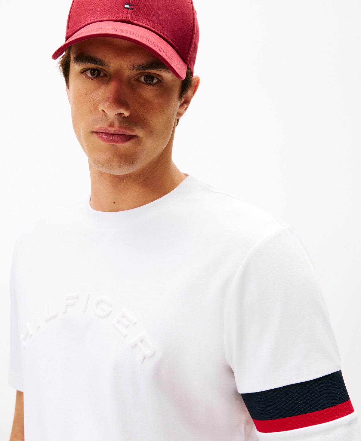 Tommy Hilfiger Signature Stripe Sleeve T In White