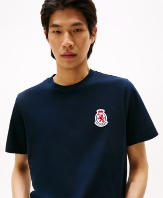 Men's Red, White & Blue Embroidered Crest T-Shirt