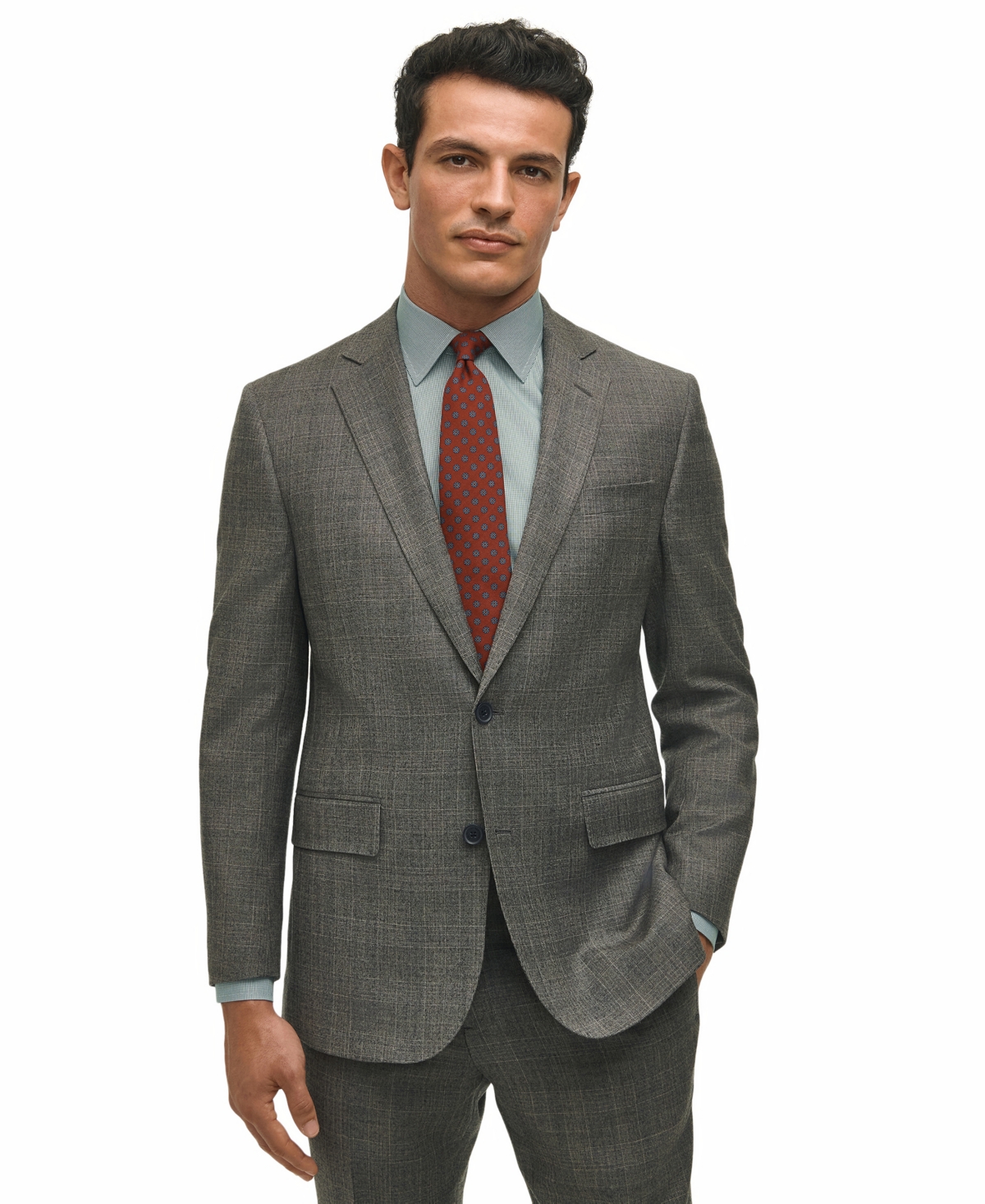 Men's Classic-Fit Wool-Blend Suit Jacket - Gray