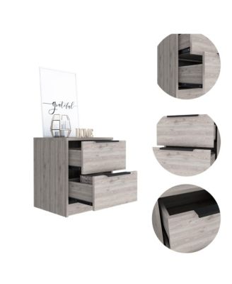 Stylish Rectangular One Drawer Nightstand with Wood Top for Small Spaces