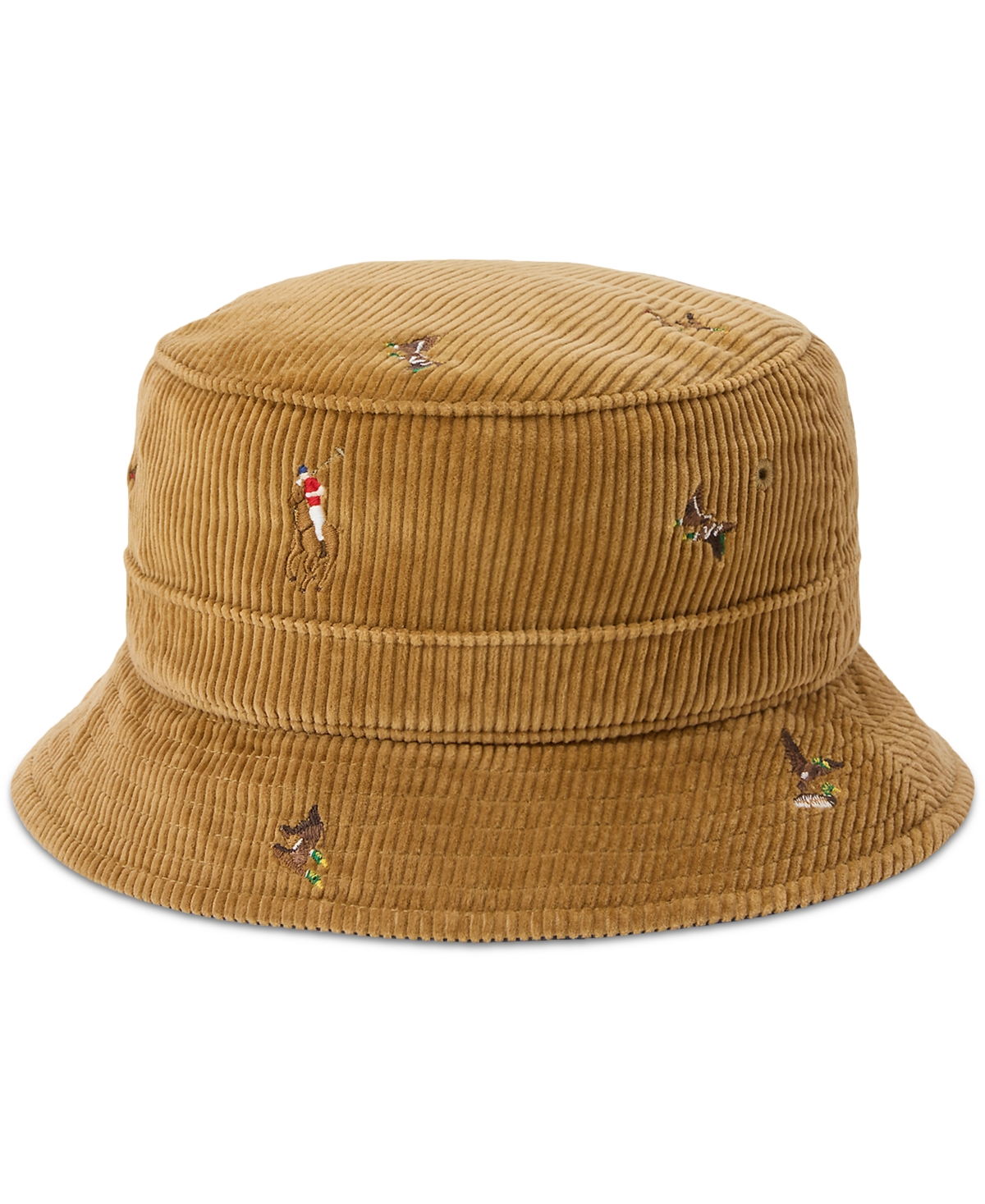 Polo Ralph Lauren Men's Duck-embroidered Corduroy Bucket Hat In Brown