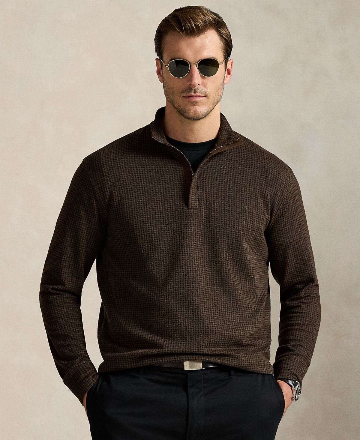 Мужской пуловер из роскошного джерси в крупную и высокую клетку 