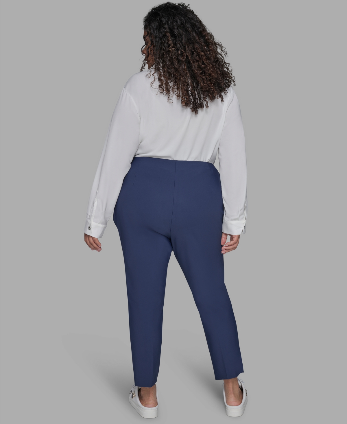 Karl Lagerfeld Plus Size Zip-pocket Slim Pants In Blue