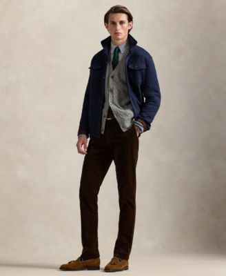 Men's Quilted Double-Knit Jersey Shirt Jacket