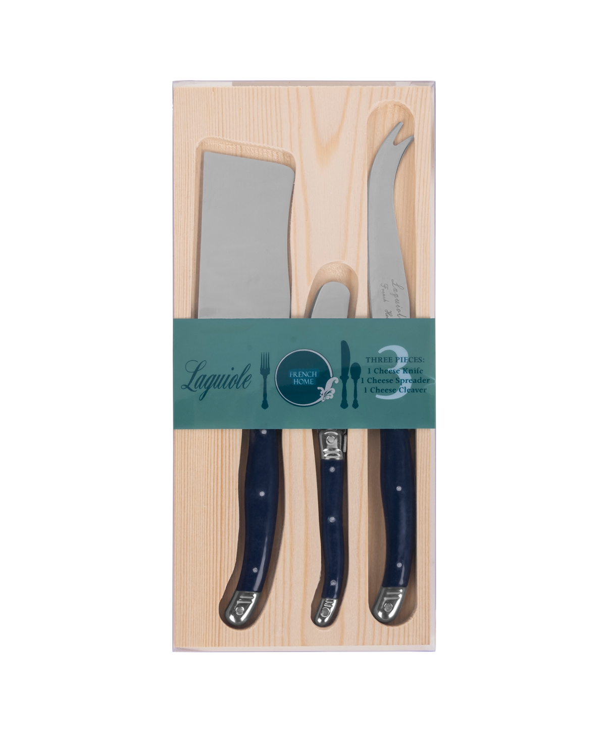 French Home Laguiole 3-pc. Cheese Knife Set In Blue