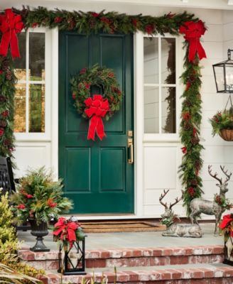 34" Outdoor Berry Pine Pre-Lit Wreath