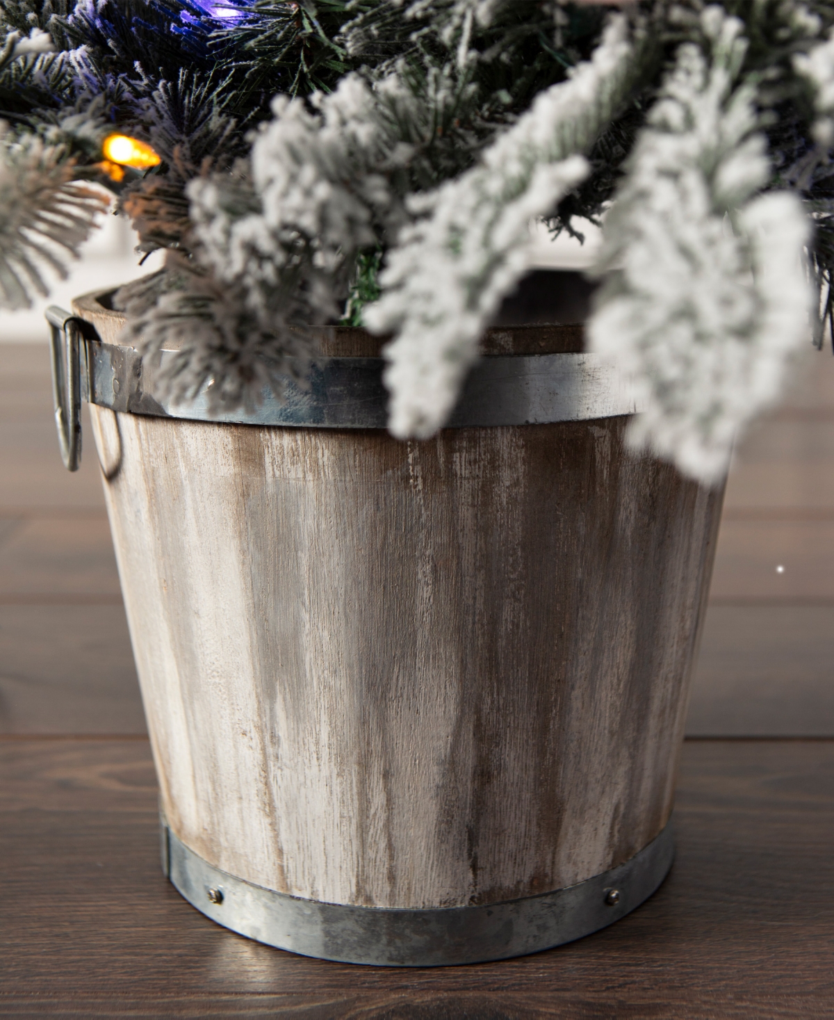 Balsam Hill 3 Ft Snow Flurry Pre-lit Potted Tree In Gray