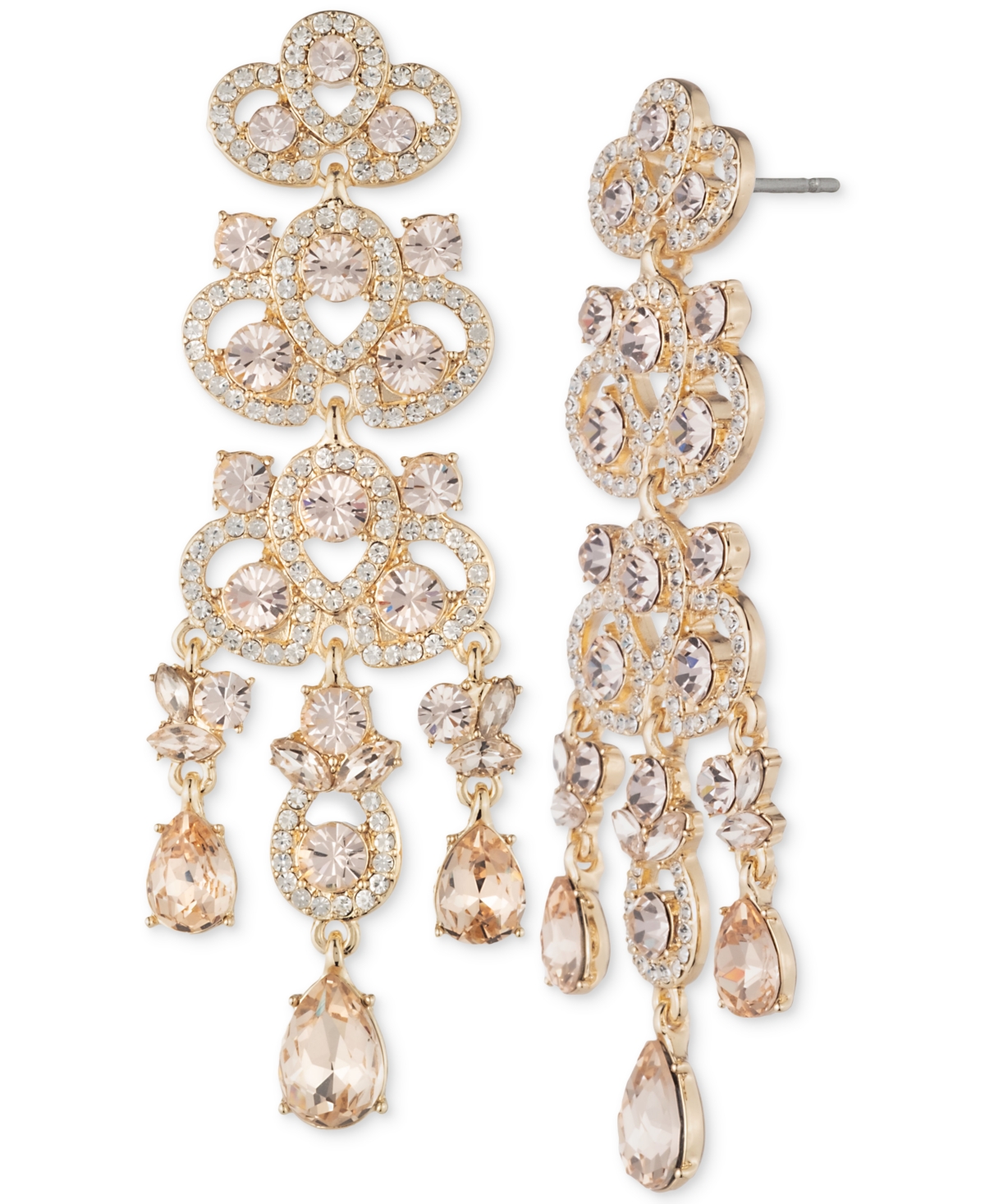 Givenchy Gold-tone Crystal Chandelier Earrings In Pink