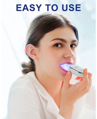 Teeth Whitening Kit with led Light, 28X Teeth Whitening Strips for Teeth Sensitive, 10 Min Fast Whitening , Helps to Remove Stains from Coffee, Smoking, Wines (1Pcs Light + 14Sets Strips)