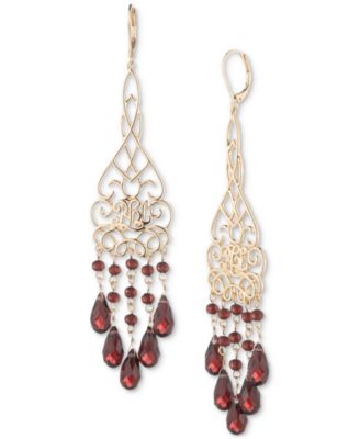 Lauren Ralph Lauren - Gold-Tone Beaded Chandelier Earrings