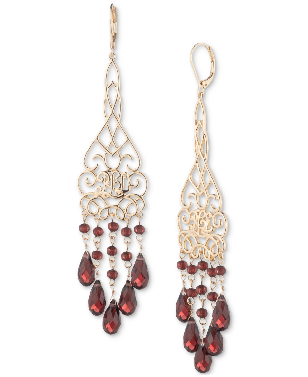 Ralph Lauren Gold-tone Beaded Chandelier Earrings