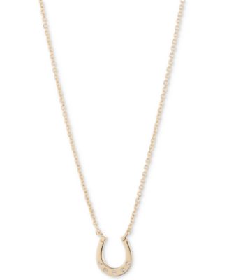 Lauren Ralph Lauren - Pav&eacute; Horseshoe Pendant Necklace, 16" + 3" extender