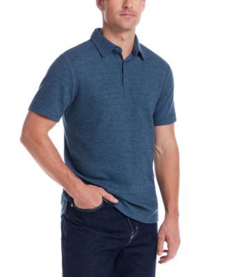 Men's Short Sleeve Stretch Waffle-Knit Polo Shirt