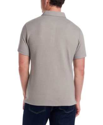 Men's Short Sleeve Stretch Waffle-Knit Polo Shirt