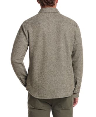 Men's Mixy Knit Long Sleeve Snap-Front Shirt Jacket