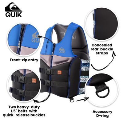 Quiksilver Men's Everyday Life Jacket, USCG Approved Evoprene PFD