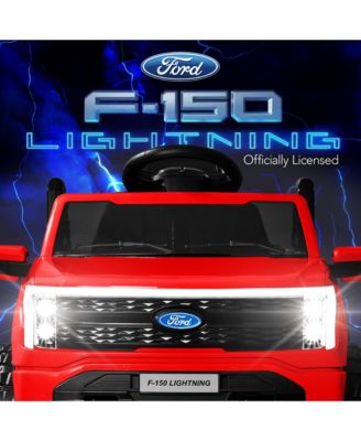 Kids 12V Ride On Car Officially Licensed Ford Lightning Truck w/ Remote, LED Lights