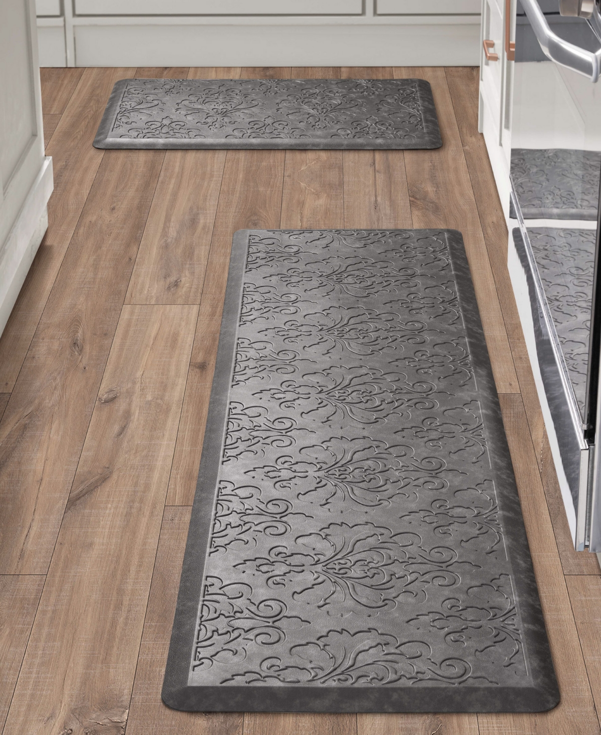 Chef Gear Marni Fatigue-resistant 2-pc. Kitchen Mat Set In Gray