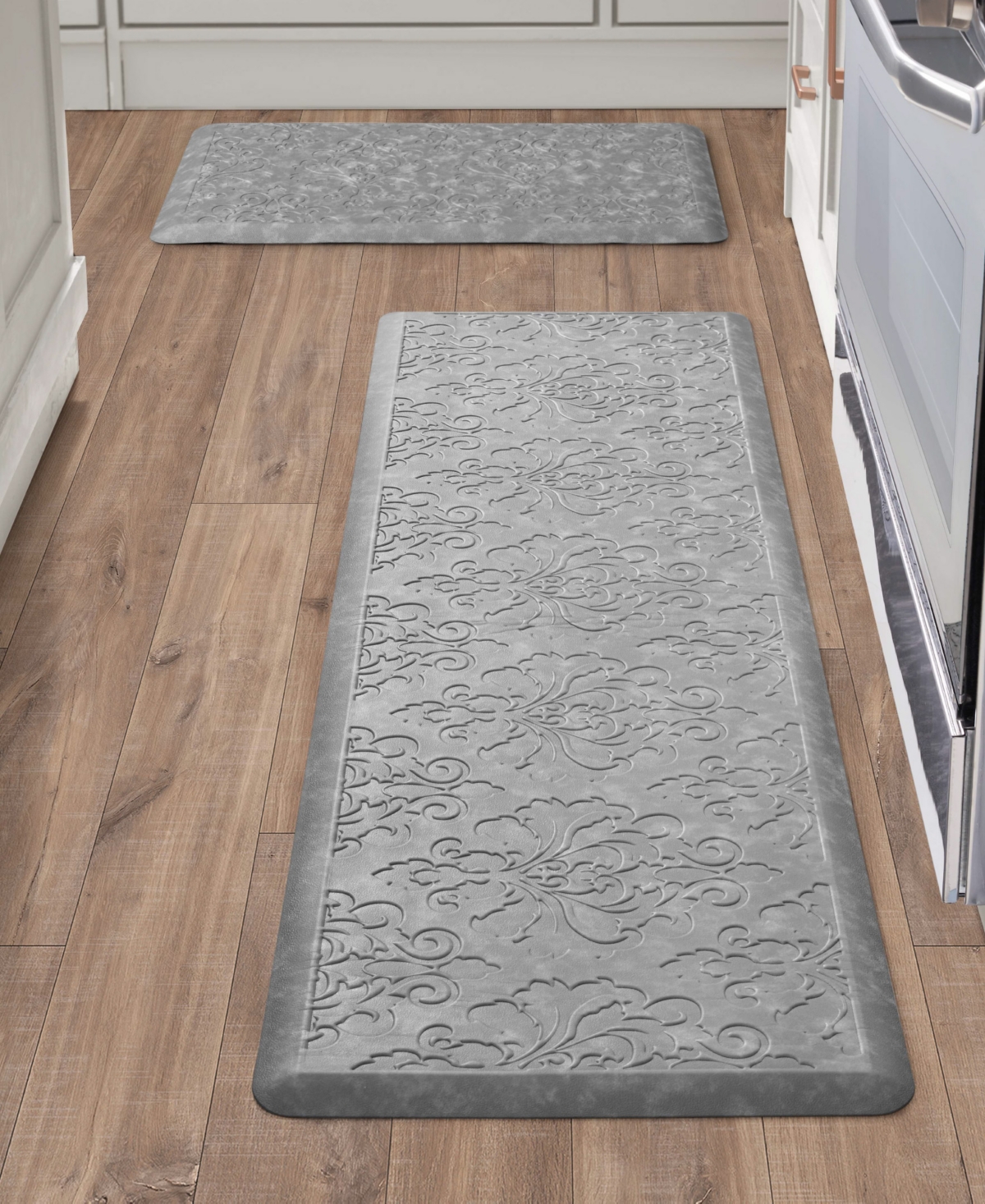Chef Gear Marni Fatigue-resistant 2-pc. Kitchen Mat Set In Gray